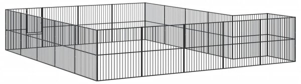 Ohrádka pro psy 20 panelů černá pozinkovaná ocel 3209560