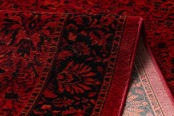 Koberec ORIENT 5125 s třásněmi / rám, orientální / klasický, bordó / černý