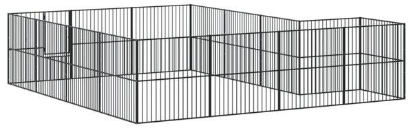 Ohrádka pro psy 16 panelů černá pozinkovaná ocel 3209559