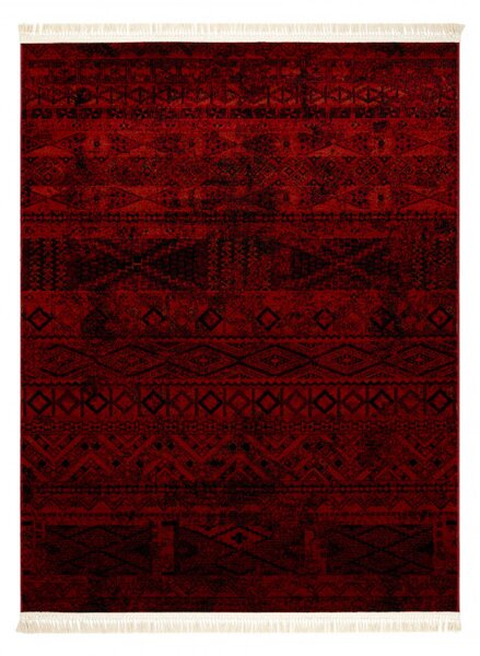 Koberec ORIENT 4722 s třásněmi / orientální, bordó / černý