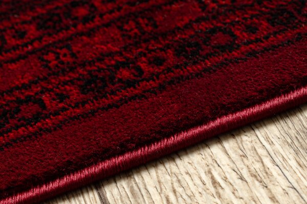 Koberec ORIENT 6889 s třásněmi, rám / orientální, bordó / černý