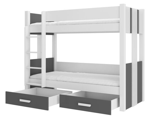 Patrová postel 80x180 DAPRIA - bílá / dub artisan