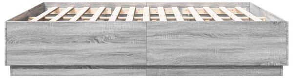 Rám postele s LED osvětlením šedý sonoma 200 x 200 cm kompozit 3209588