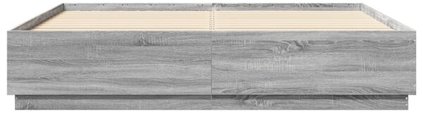 Rám postele s LED osvětlením šedý sonoma 200 x 200 cm kompozit 3209588