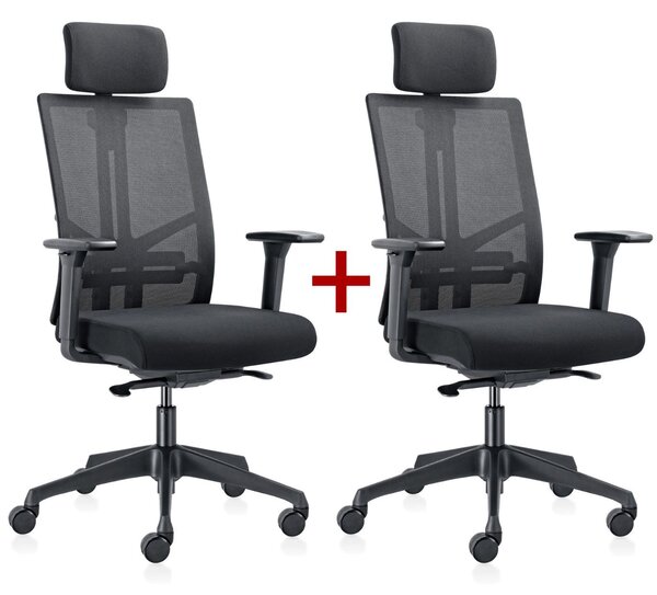 Kancelářská židle WATT 1+1 ZDARMA, černá