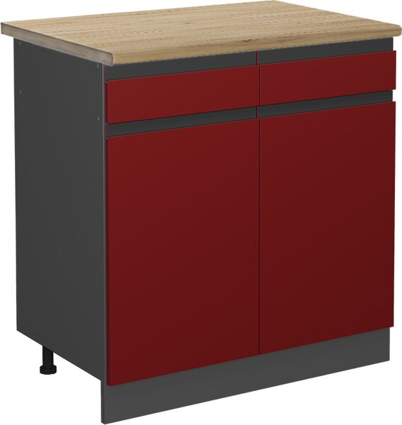 Spodní skříňka kuchyňské linky Vicco R-Line Červená 80 cm , PD Dub, Model 46287
