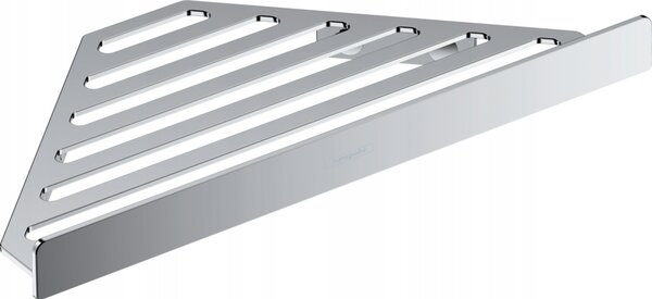 Rohová koupelnová polička Hansgrohe AddStoris Q 41741000 chrom