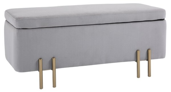 HOMCOM Čalouněná lavice s úložným prostorem 100 x 40 x 42 cm šedá