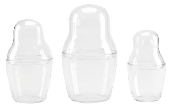 Qubus designové dózy Matroska Set Glass