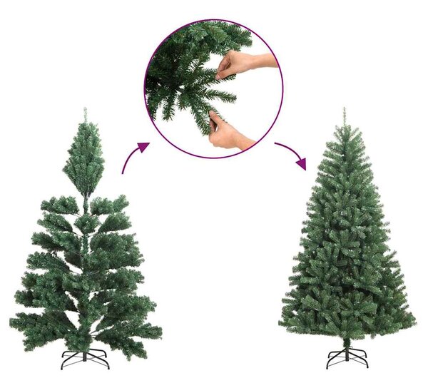 Umělý vánoční stromek se šiškami a bílým sněhem 210 cm 321017