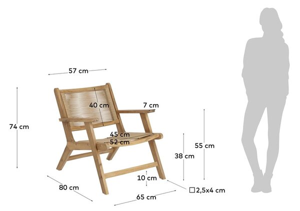 Zahradní křeslo z akáciového dřeva Kave Home Geralda