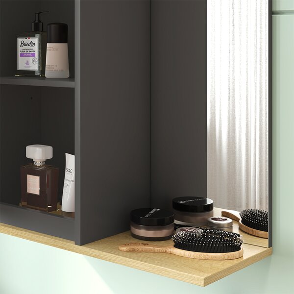 Koupelnová zrcadlová skříňka Vicco Livia Antracit 60 x 63 cm, Model 50143