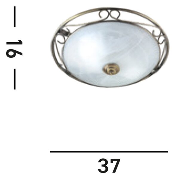 Searchlight 6436 Stylové stropní svítidlo WEYBRIDGE patina