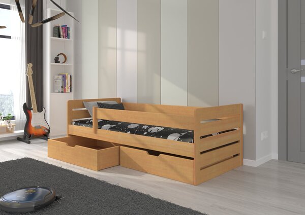 Jednolůžková postel se šuplíky 80x180 DABNIA - buk