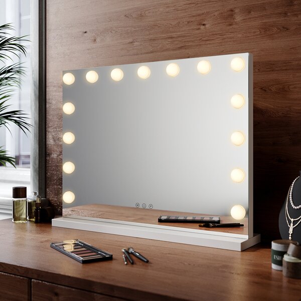 SUNXURY Make-up zrcadlo 58x12x45,5cm s osvětlením Nastavitelné ve 3 barvách Vhodné do obývacího pokoje Ložnice
