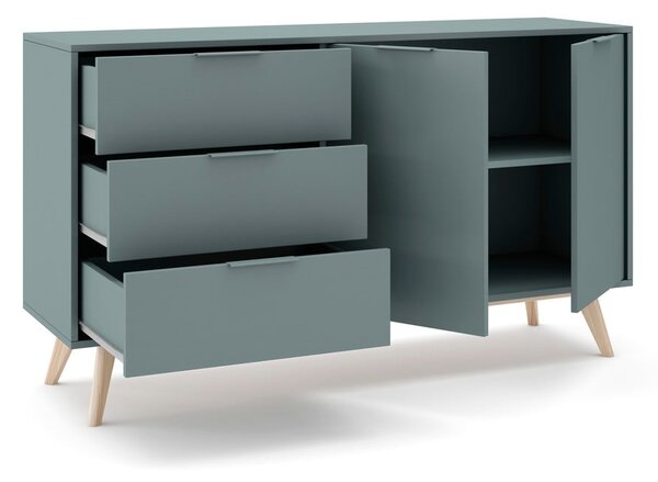 Komoda šedozelená 140x81x40 cm Pisco – Marckeric