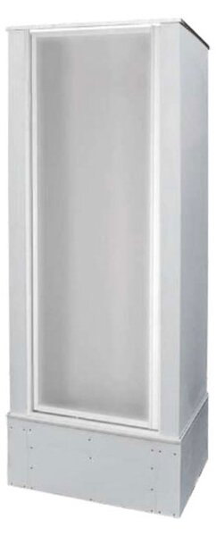 RR Machine Průmyslový sprchový box POLY NEW 80 W-VDK, KŘÍDLOVÉ DVEŘE Barva: Bílá, Rozměry (cm): 81x81, Varianta: bez výřezu pro odpadní trubky