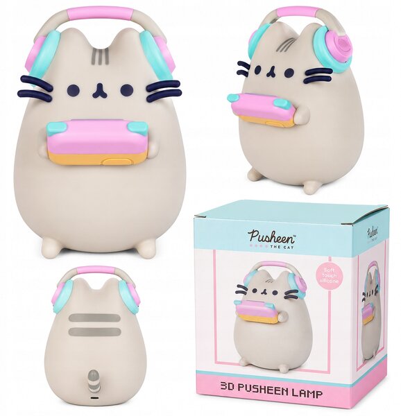 Noční lampa Erik Pusheen béžová 16 cm napájení na baterie/ze sítě