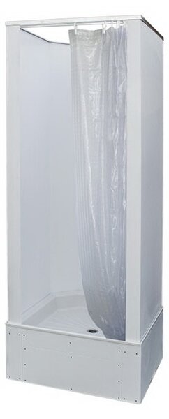 RR Machine Průmyslový sprchový box POLY NEW 80 W-VZ, ZÁVĚS Barva: Bílá, Rozměry (cm): 81x81, Varianta: bez výřezu pro odpadní trubky