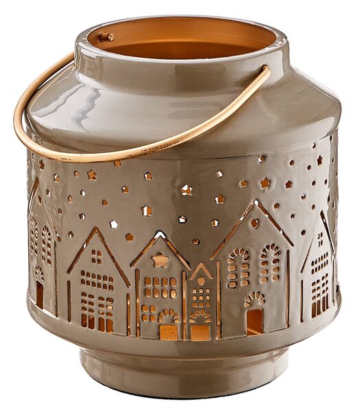 COZY HOME Lucerna kovová 17 cm - šedá