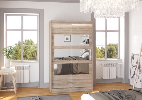 Zrcadlová skříň s LED osvětlením 120 cm DADLIA - béžová