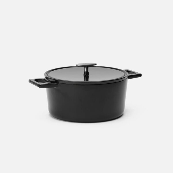 Fabini Kastrol Mattia 3.0, ø 26 cm (5,5 l) - Smaltovaný litinový kastrol s poklicí, matný černý