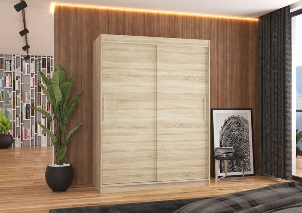 Šatní skříň s posuvnými dveřmi 150 cm GADRINA - dub sonoma
