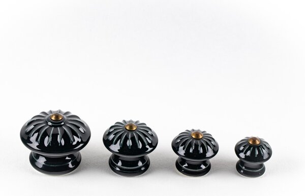 Porcelánová úchytka - černá lesklá - KOPRETINA Velikost: Mini