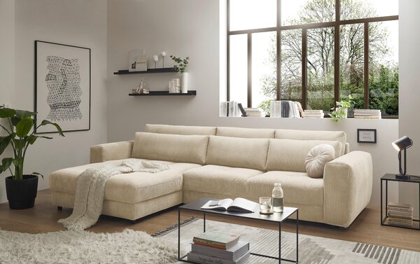 ROHOVÁ SEDAČKA, textil, kompozitní dřevo, krémová MID.YOU - Sedací soupravy, Online Only