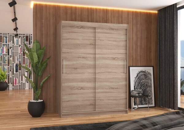 Šatní skříň s posuvnými dveřmi 150 cm GADRINA - béžová