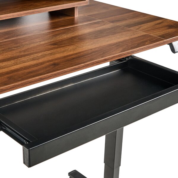 Elektricky výškově nastavitelný pracovní stůl LUCAMA Hnědá/Černá 120 cm 60 cm s USB portem