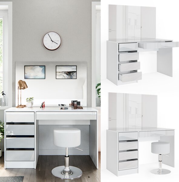 Toaletní stolek Vicco Sherry Bílá 120 cm se stoličkou, Model 33953