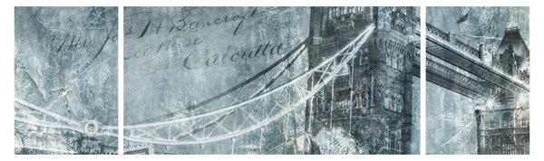 Obraz - Tower Bridge v chladných tónech (170x50 cm)