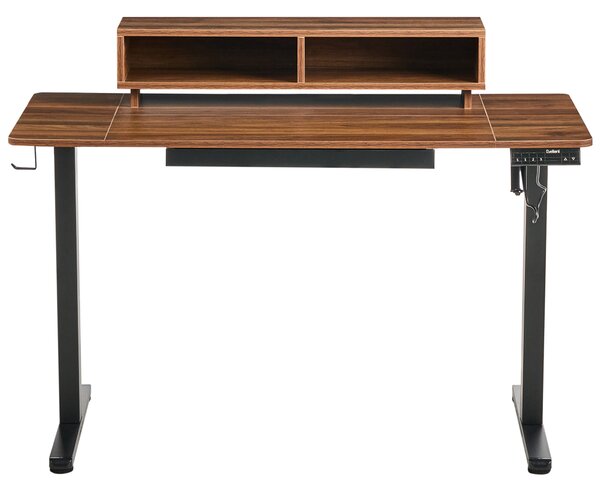 Elektricky výškově nastavitelný pracovní stůl LUCAMA Hnědá/Černá 120 cm 60 cm s USB portem