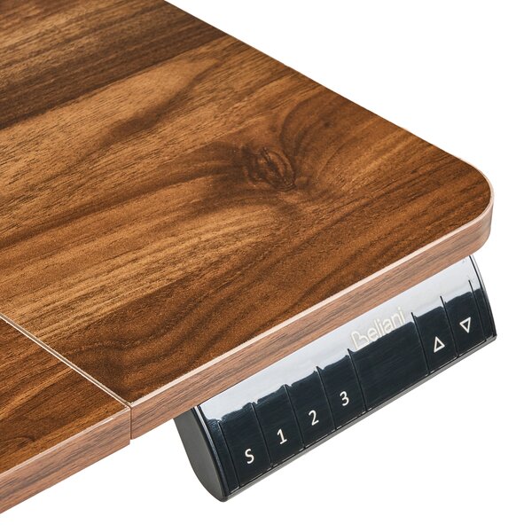 Elektricky výškově nastavitelný pracovní stůl LUCAMA Hnědá/Černá 120 cm 60 cm s USB portem