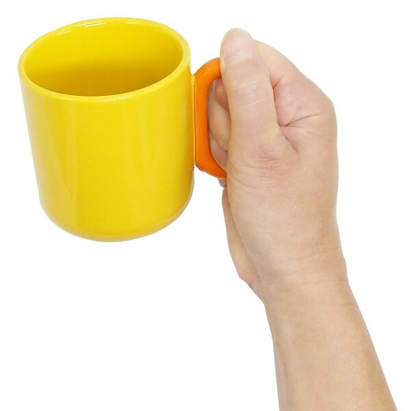Porcelánový hrnek Easy Life Creative Coloured Yellow, žluto-oranžový, barevný design, 350 ml