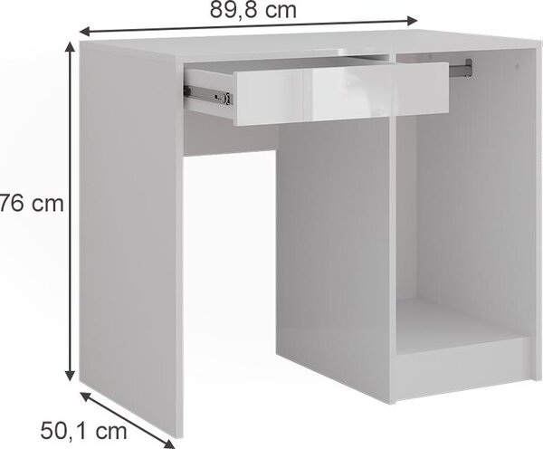 Toaletní stolek Vicco Sherry Bílá/bílý vysoký lesk 89.8 cm, Model 57695