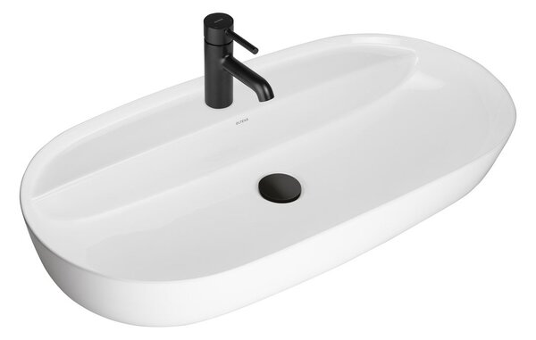 Oltens Hamnes umyvadlo 80x40 cm oválné na pult bílá lesk 41315000