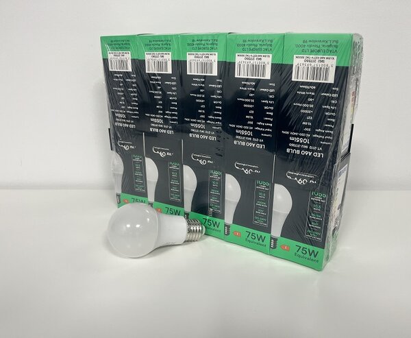 V-TAC LED žárovka E27 A60 10,5W, 5+5ks zdarma, Studená bílá 6000 - 6500K
