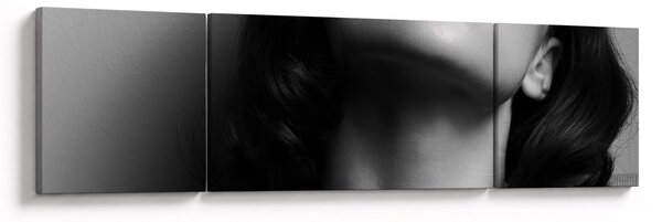 Obraz - Portrét ženy s červenou rtěnkou (170x50 cm)
