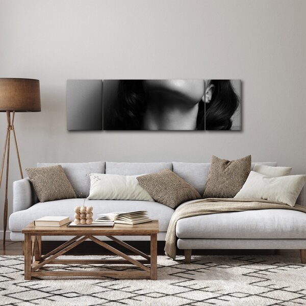 Obraz - Portrét ženy s červenou rtěnkou (170x50 cm)