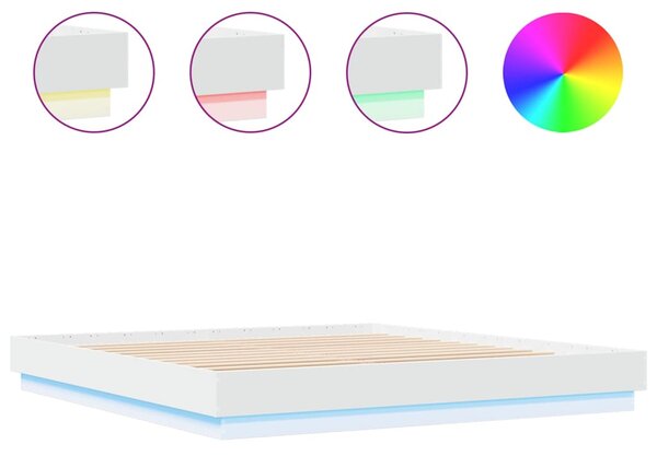 Rám postele s LED osvětlením bílý 200 x 200 cm 3209765