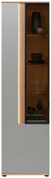 VITRÍNA, světle šedá, 60,6/213,1/42 cm Dieter Knoll - Kredence a vitríny