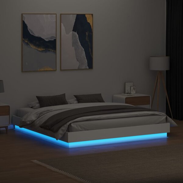 Rám postele s LED osvětlením bílý 200 x 200 cm 3209765