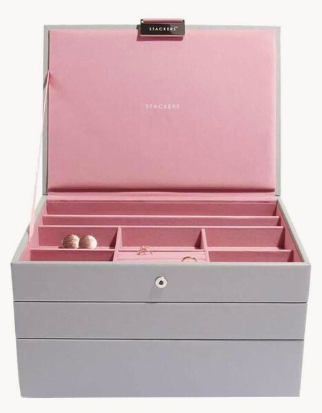 Sada šperkovnice Classic Dove Grey & Rose, 3 díly