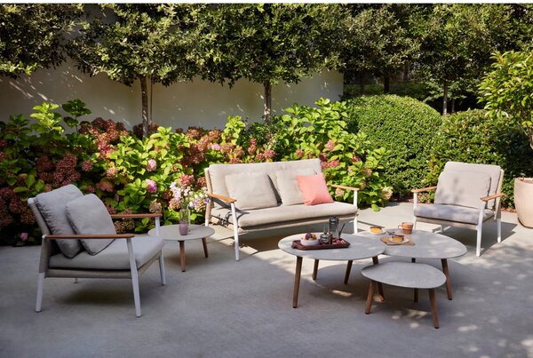 Krémový zahradní lounge set pro 4 Ray – Diphano