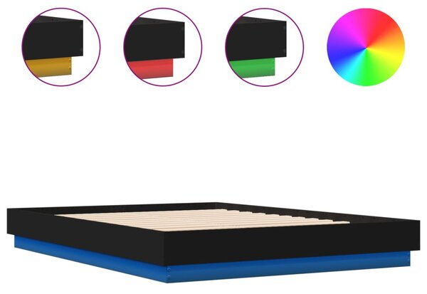 Rám postele s LED bez matrace černý 150x200 cm 3209787