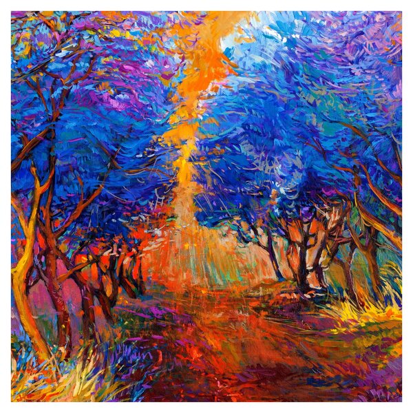 Obraz - Podzimní koruny stromů, moderní impresionismus (30x30 cm)