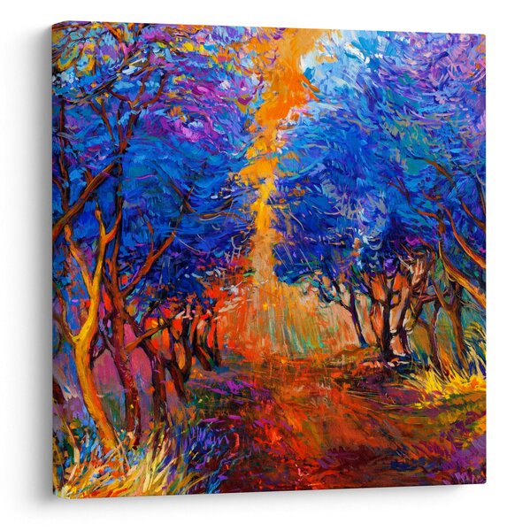 Obraz - Podzimní koruny stromů, moderní impresionismus (30x30 cm)