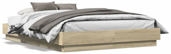 Rám postele s LED osvětlením dub sonoma 135 x 190 cm 3209816